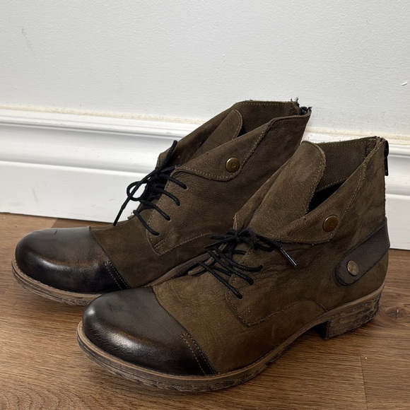 Bueno Olive Green and Black Ankle Boots 37 - Picture 2 of 9